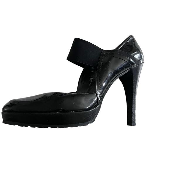 Stuart Weitzman Black Patent Leather Mary Jane Heeled Pumps Size 8M